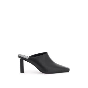 Black Leather Cut-Out Flat Sandals for Women from SS24 Collection